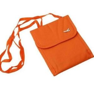Travel Orange Multipurpose Passport Crossbody Organizer Holder Bag